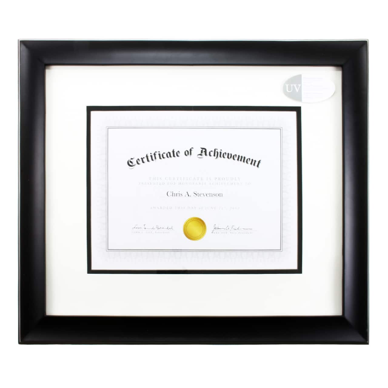 8.5" x 11" Black Document Frame with Double Mat by Studio Décor®